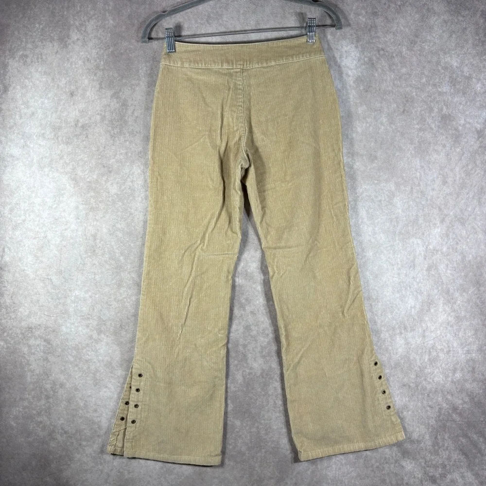 Carolina Girls Pants Girls 10 Tan Blues Corduroy Flare Grommet Y2K Retro Boho